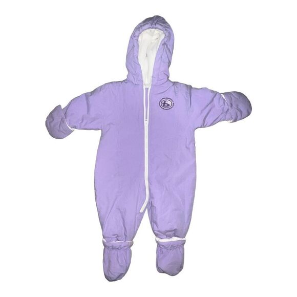 Bum Equipment Purple Baby Snowsuit Vintage Hooded Zippered 9 Month - Picture 1 of 7